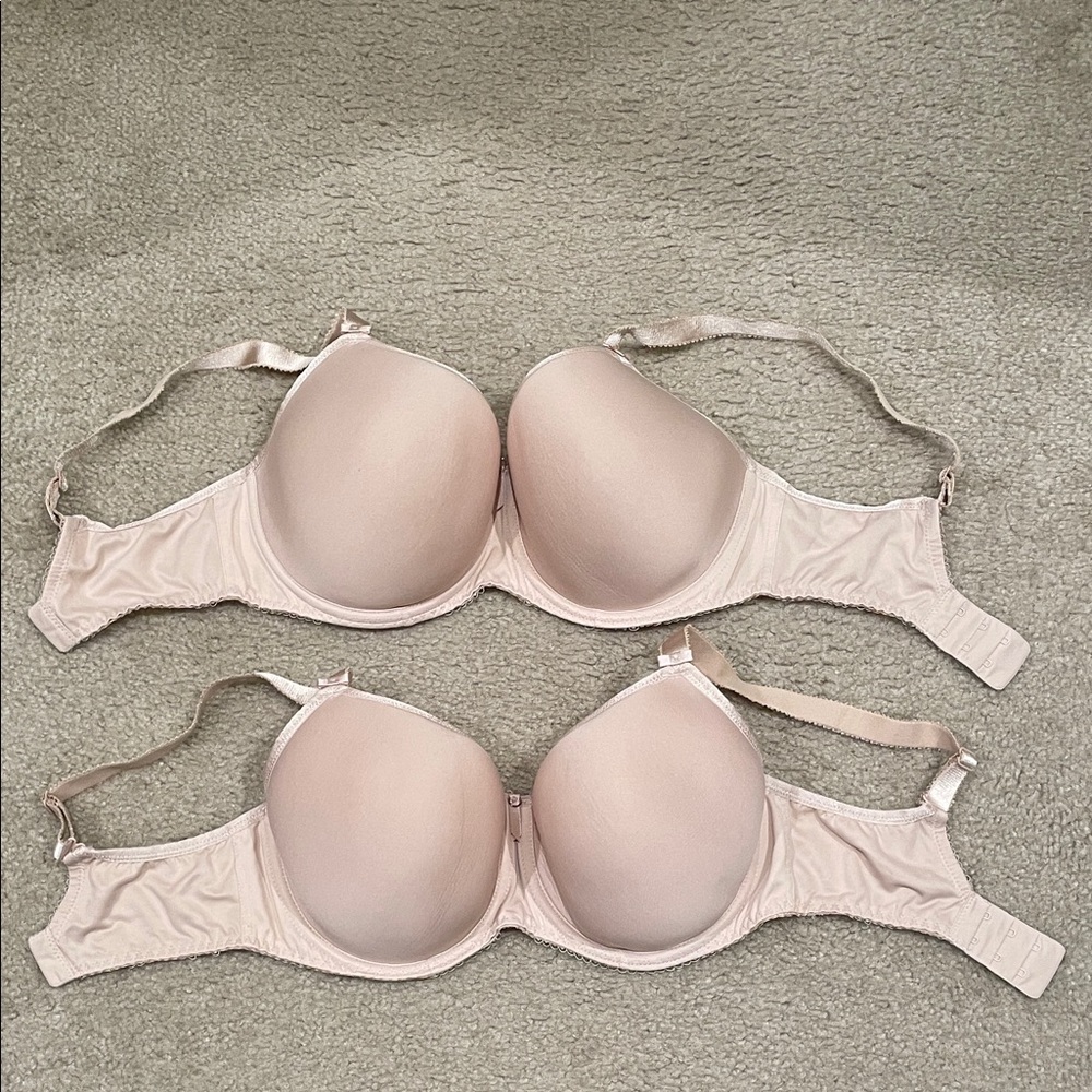 2 Preowned Fantasie Soft Beige Underwire Bras 32H